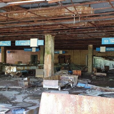 Inside of former supermarket in Pripyat