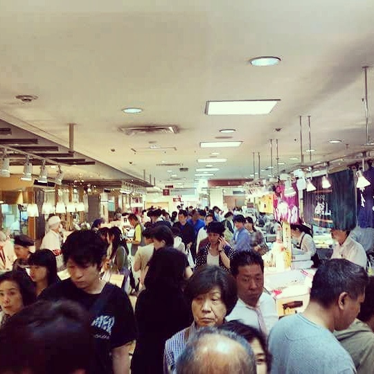 The busy food court in at Odakyu Department Store