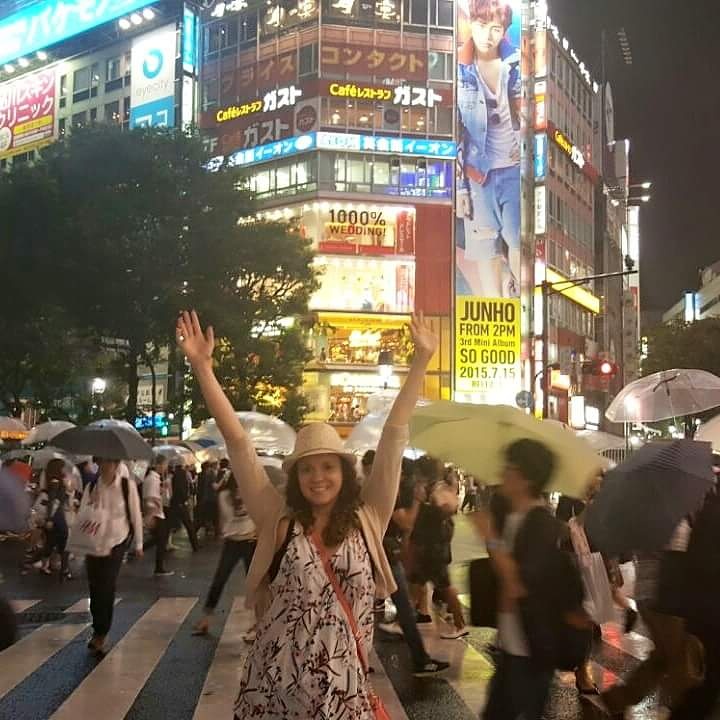 Posing on the Shibuya Crossing