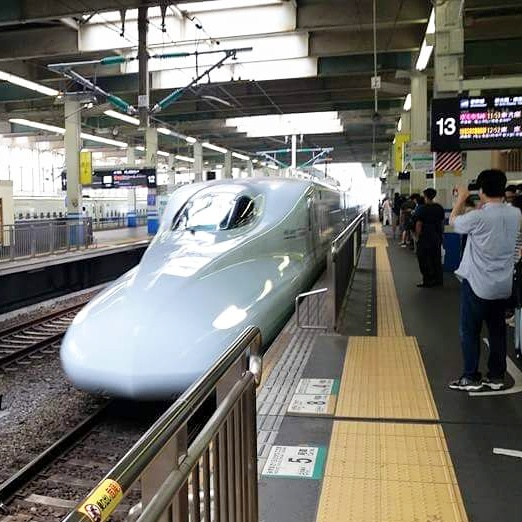 Bullet train at a station