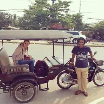 With Tonh and our tuk tuk!