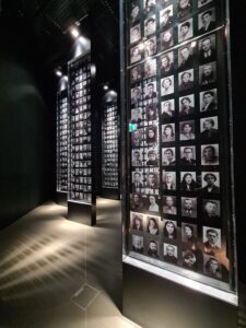 Photo display of Holocaust victims